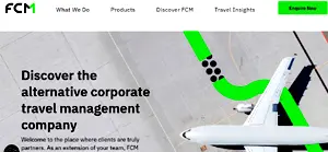 Screenshot of FCM Travels tour operator website